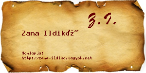 Zana Ildikó névjegykártya